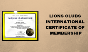 Lions Clubs International Certificate of Membership