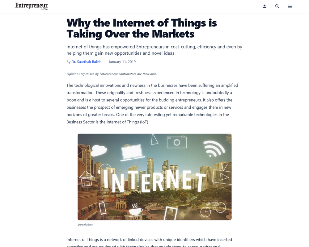 Why the Internet of Things is Taking Over the Markets