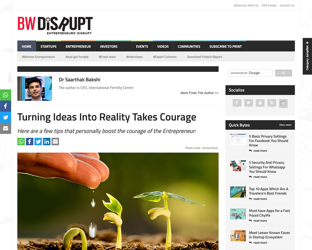 Turning Ideas Into Reality Takes Courage