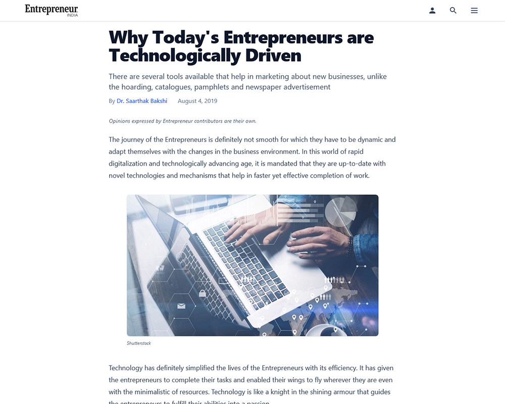 Here How Technology Became an Integral Part of the Modern Entrepreneurial Mindset