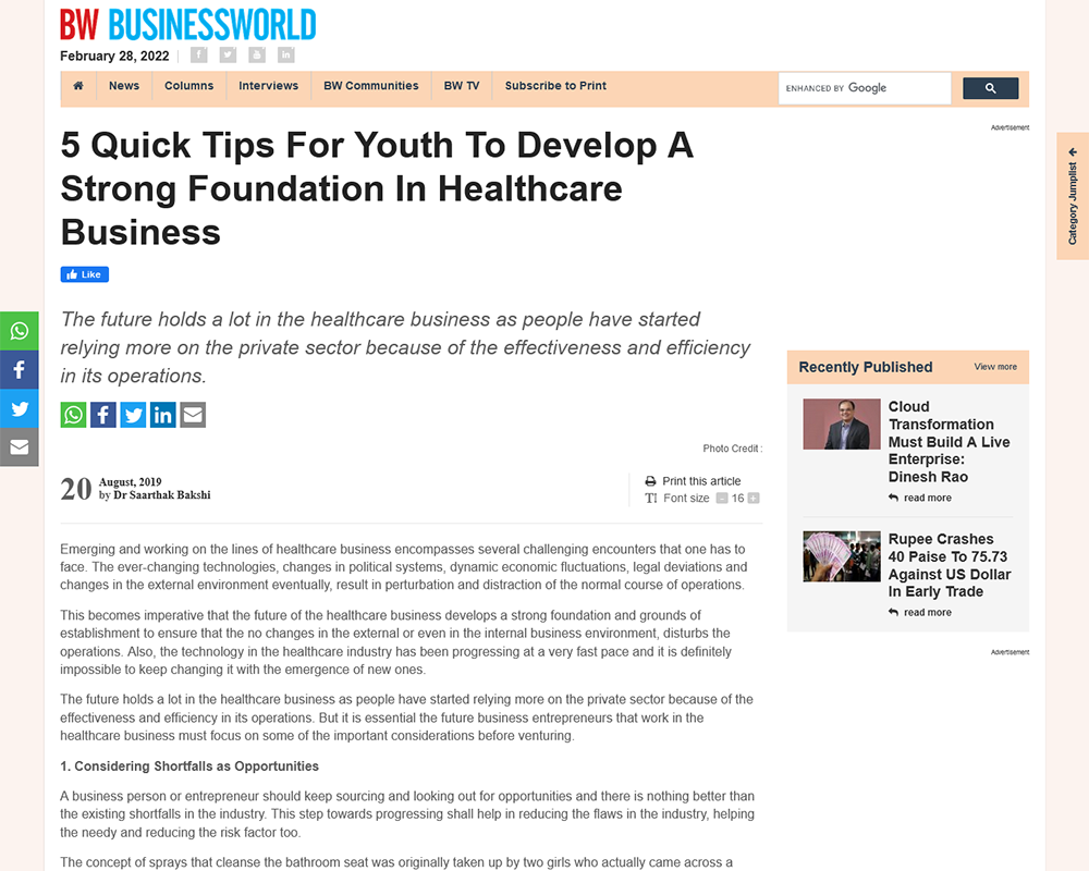 5 Quick Tips for Youth to Develop a Strong Foundation in Healthcare Business